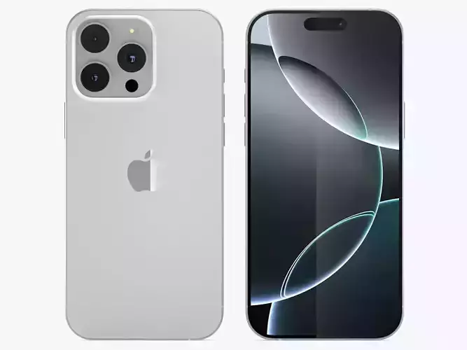 Apple iPhone 16 Pro Max White Titanium - 3ds max Standard 3D model