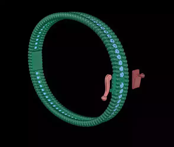 Perlee diamonds bracelet 1 row 3D print model