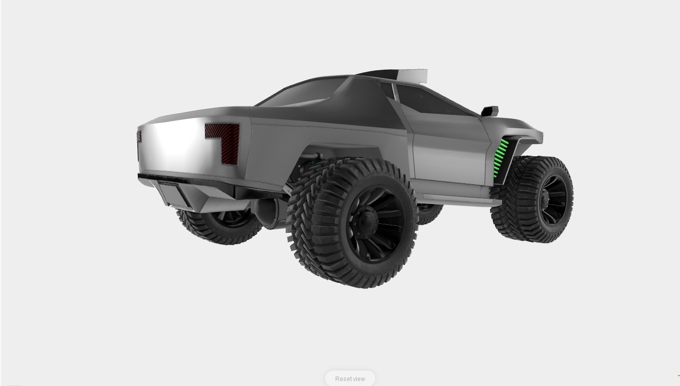 Future Trophy Truck Low-poly 3D model_2