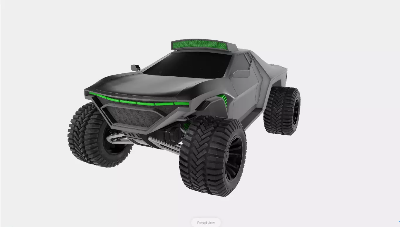Future Trophy Truck Low-poly 3D model_0