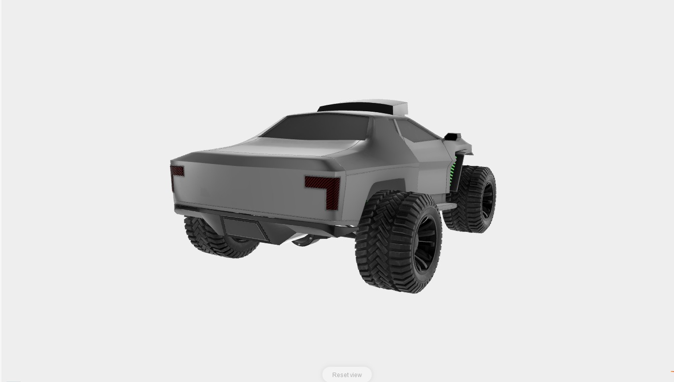 Future Trophy Truck Low-poly 3D model_4