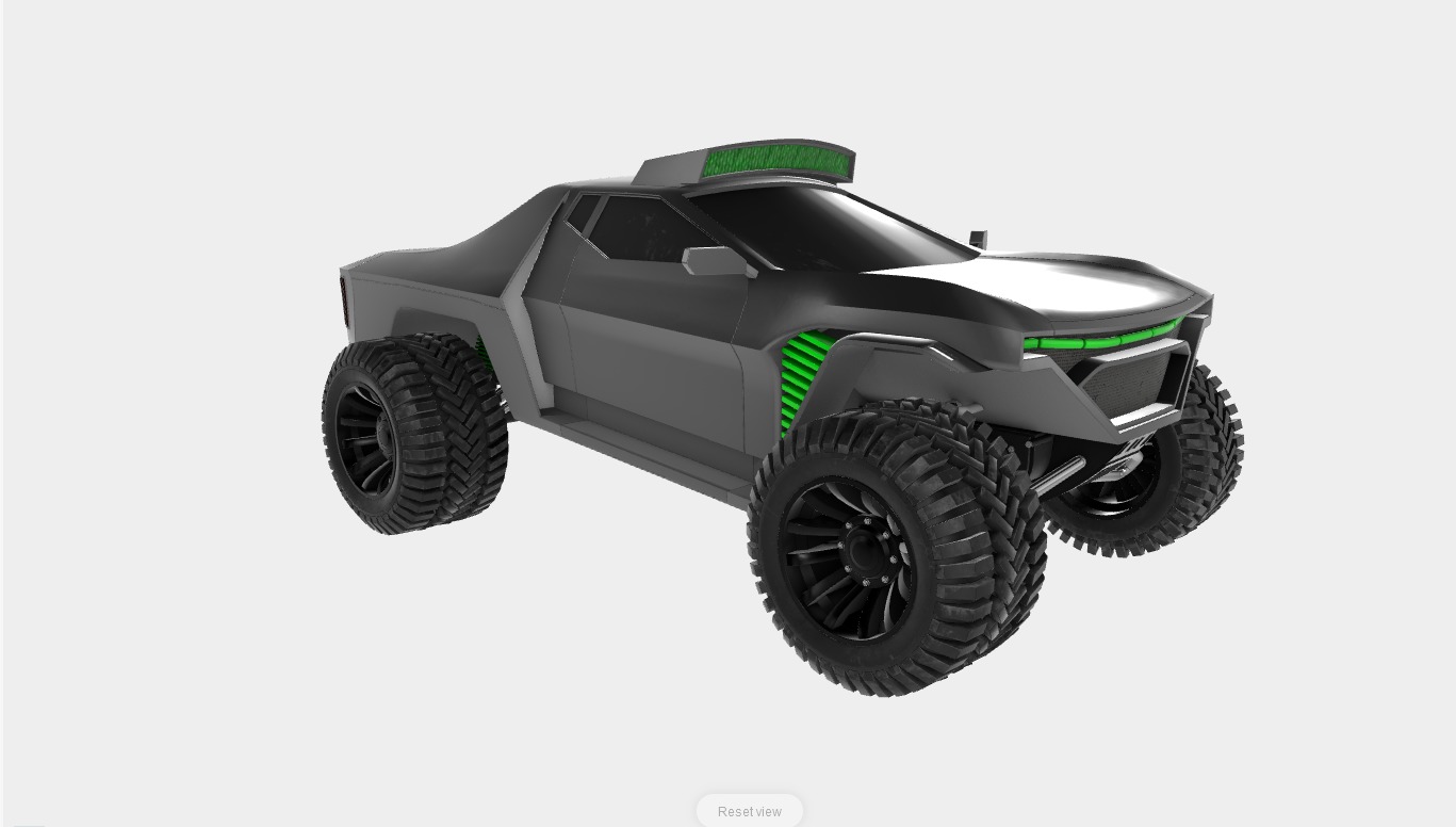 Future Trophy Truck Low-poly 3D model_1