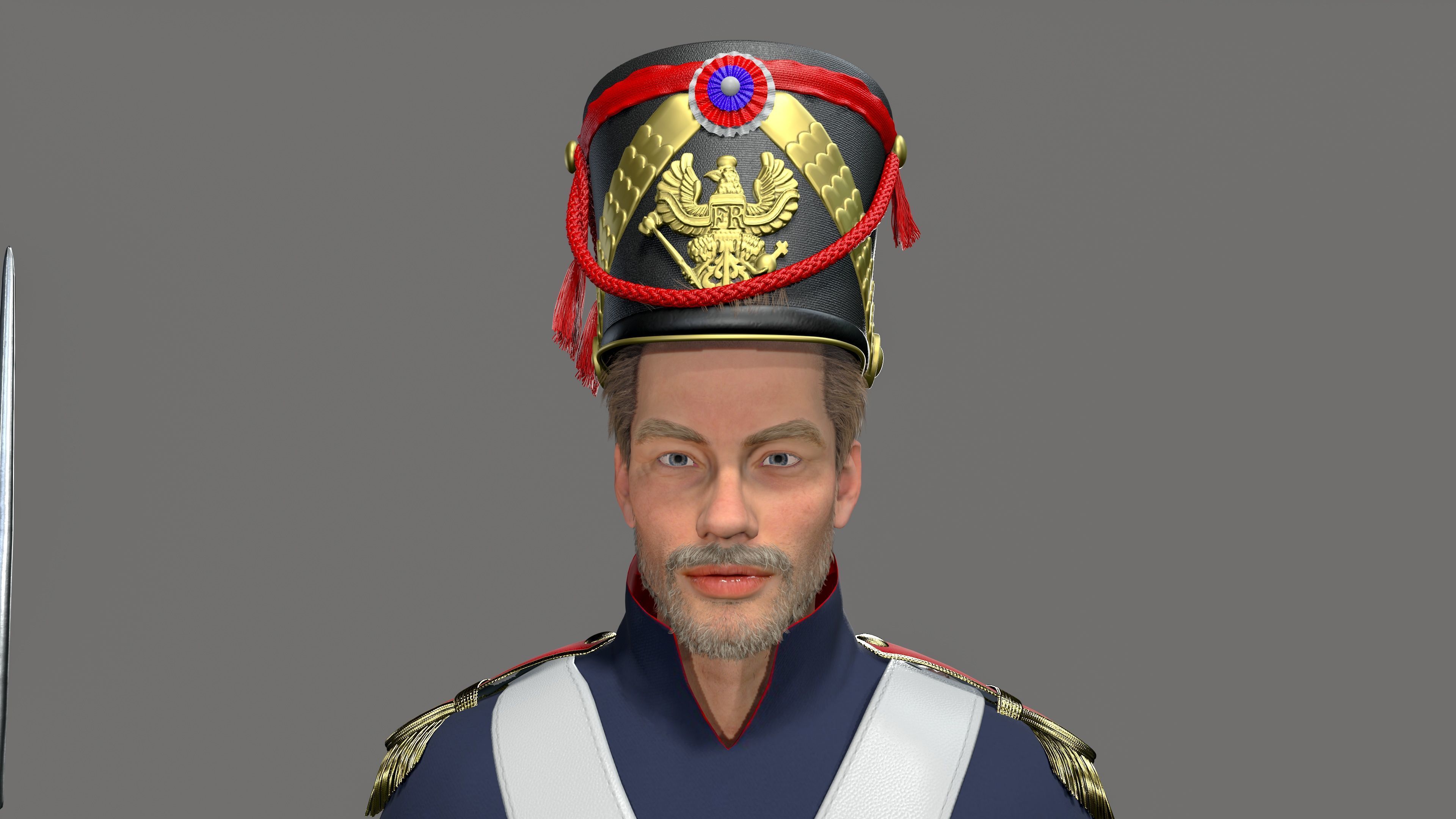 Napoleon soldier Low-poly 3D model_9