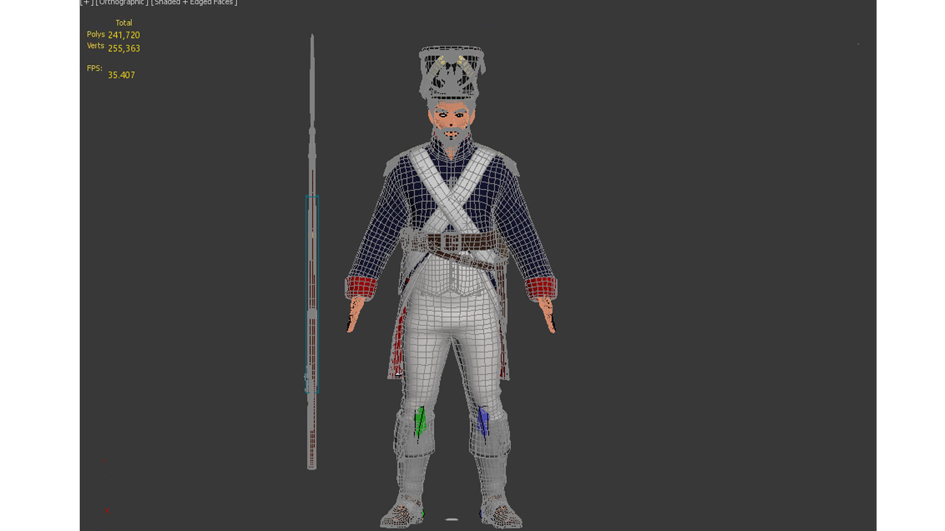 Napoleon soldier Low-poly 3D model_16