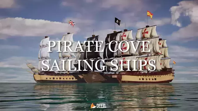 Pirate Cove - Sailing Ships Low-poly 3D model