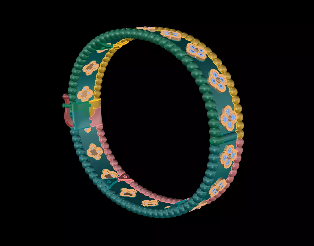 Van Cleef - Perlee clovers bracelet 3D print model 3D print model_0