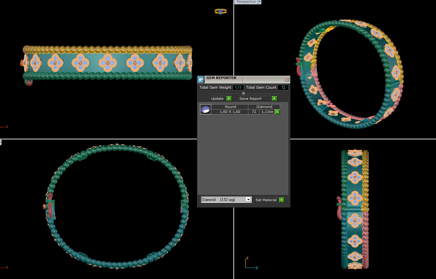 Van Cleef - Perlee clovers bracelet 3D print model 3D print model_1