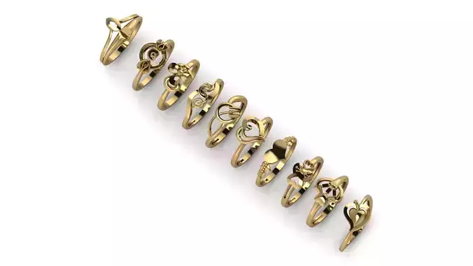 Pack of 10 Ring Batch Printable Model STL 