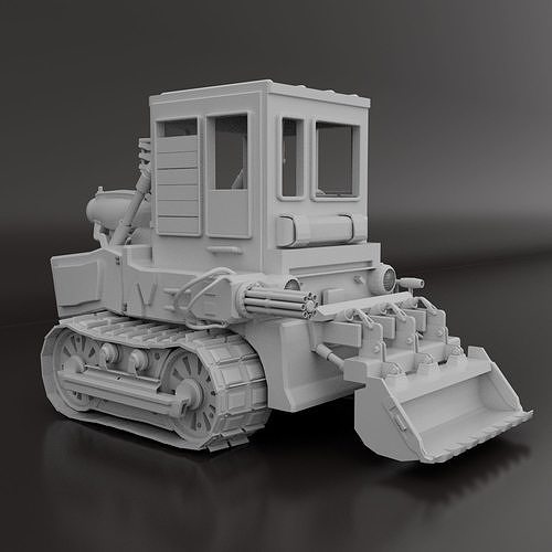 Vehicle with Guns Low-poly 3D model