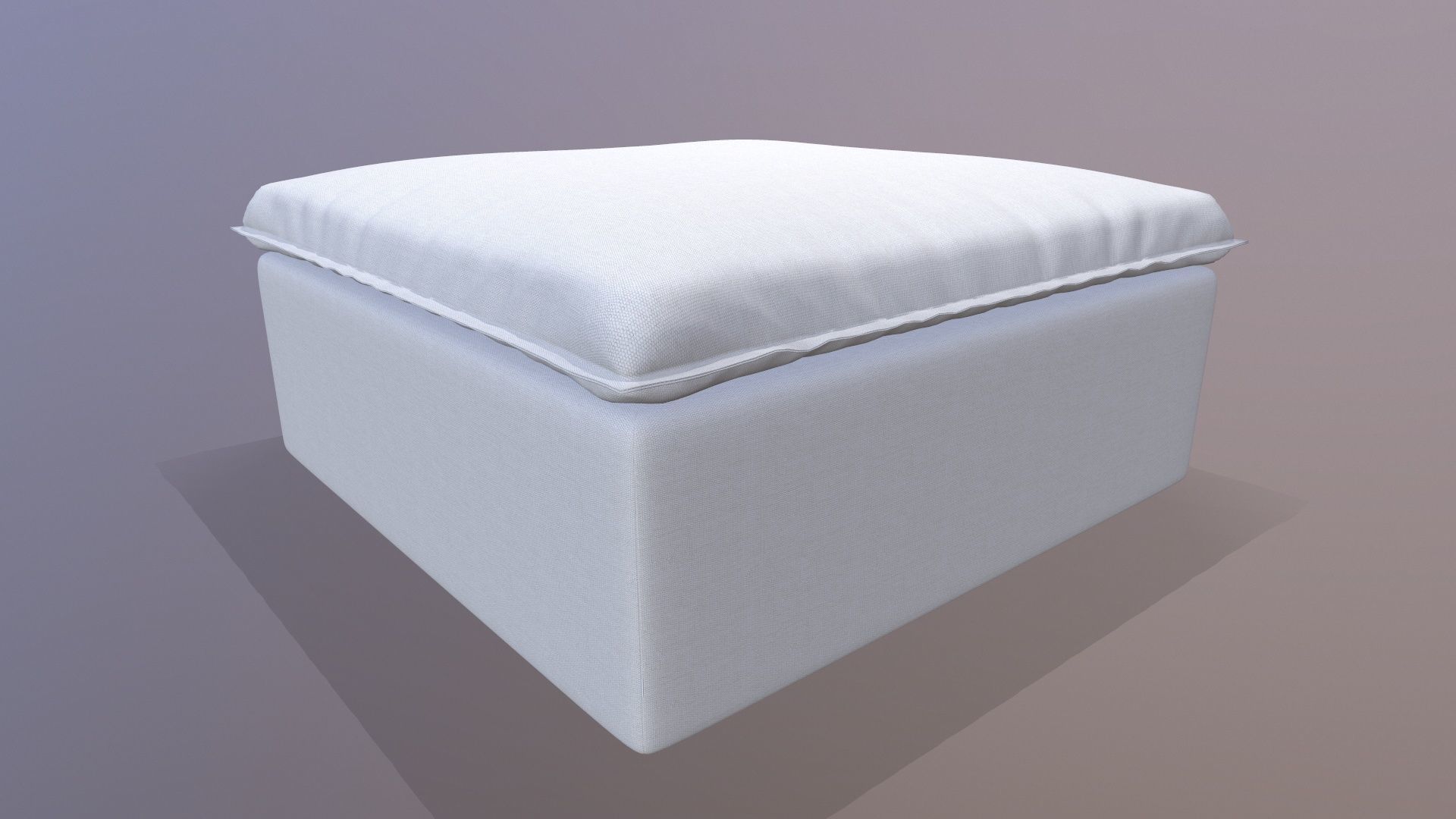 Ottoman Seat Sofa Low-poly 3D model_2