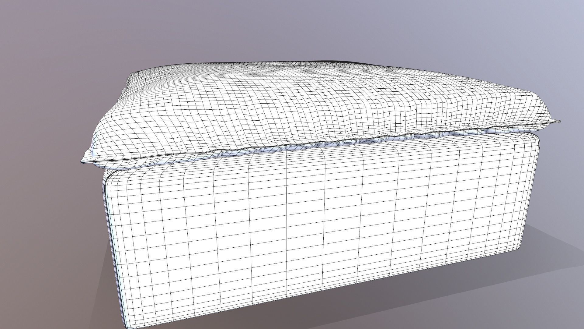 Ottoman Seat Sofa Low-poly 3D model_9