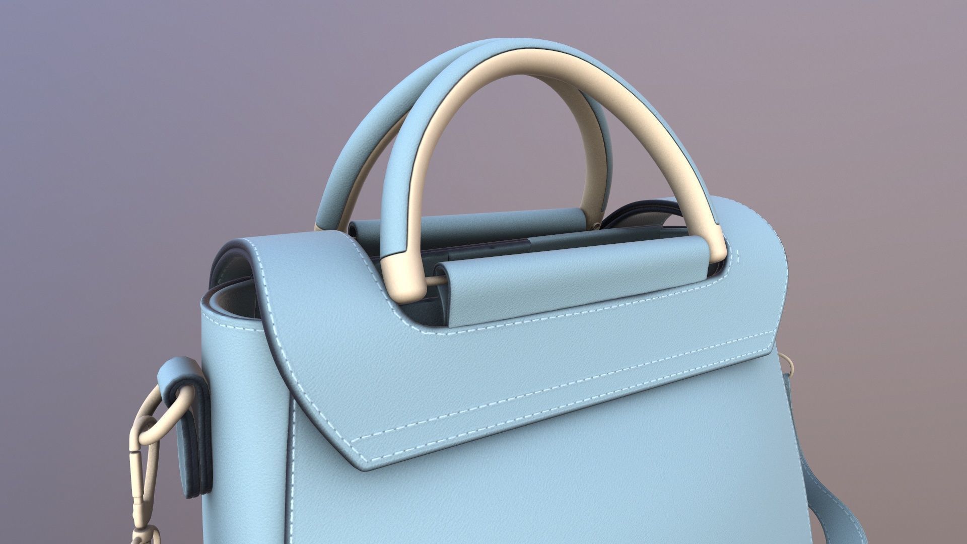 Sling Bag Low-poly 3D model_8