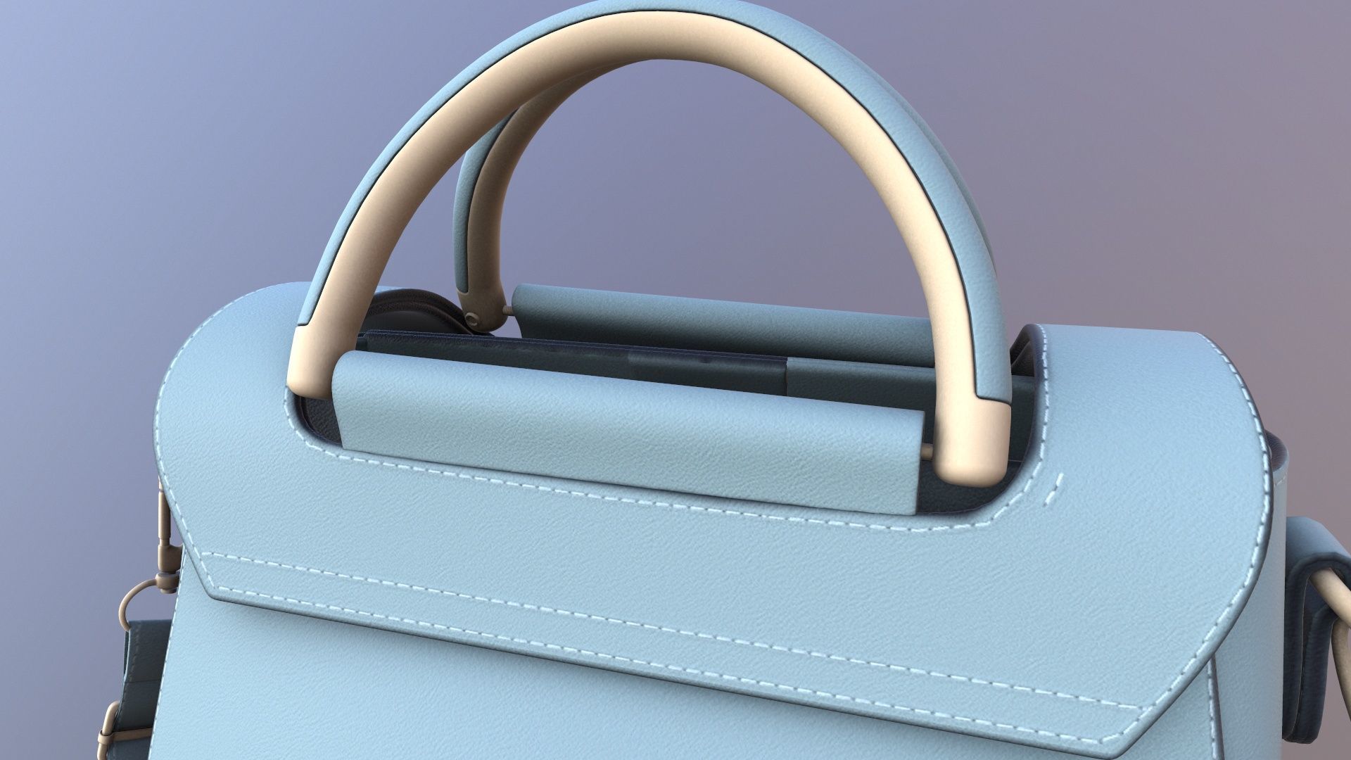 Sling Bag Low-poly 3D model_7