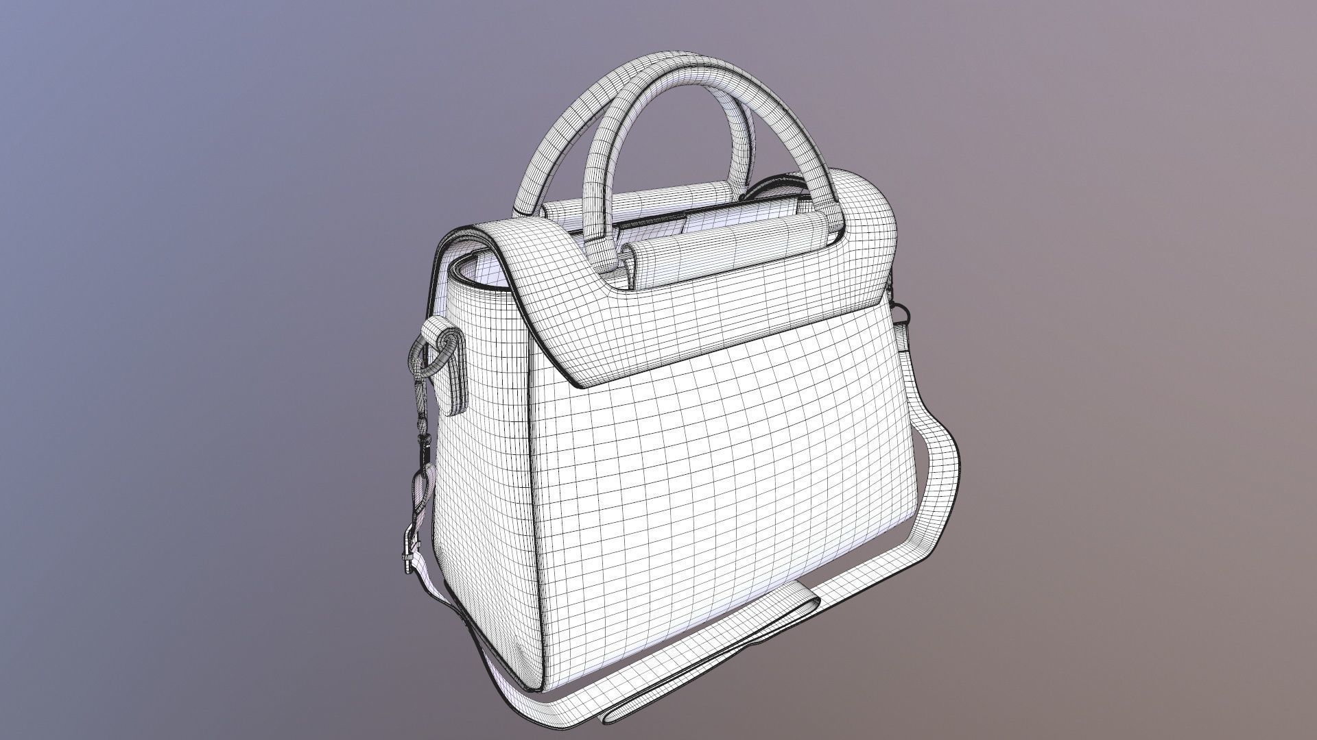 Sling Bag Low-poly 3D model_18