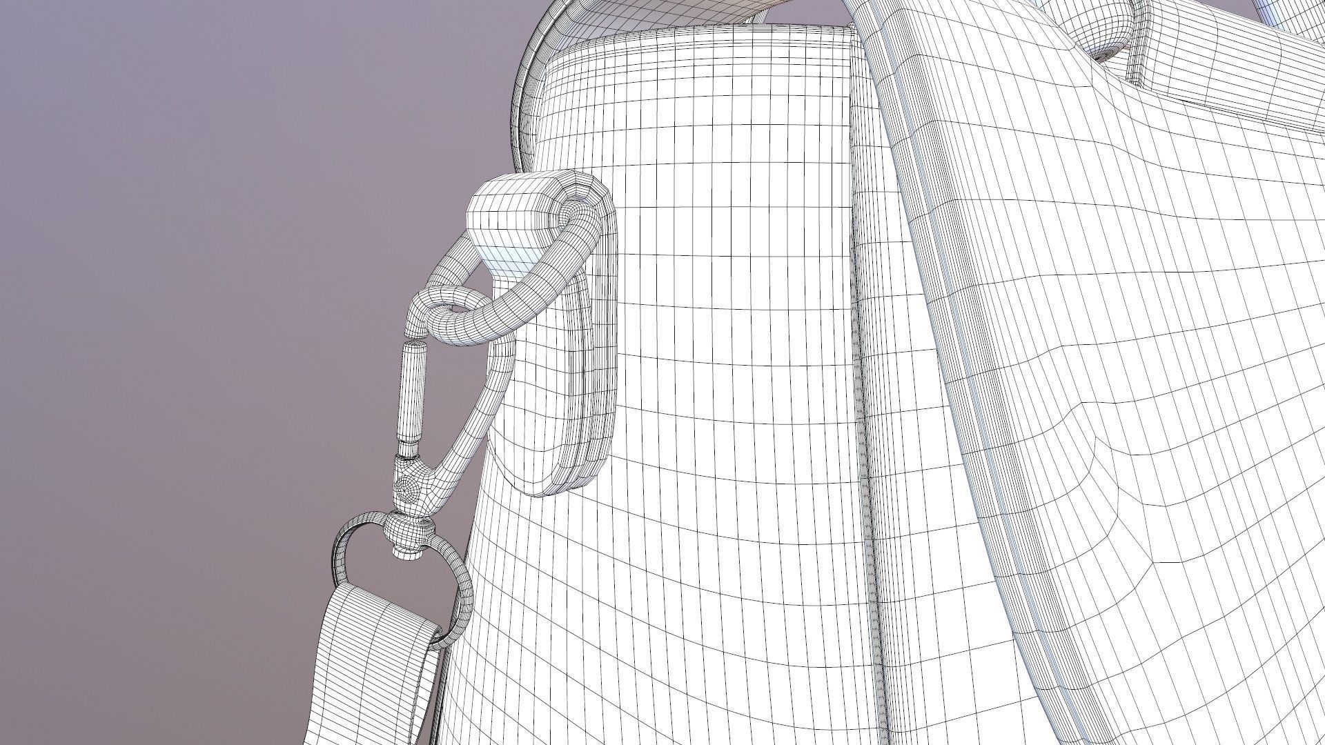 Sling Bag Low-poly 3D model_15