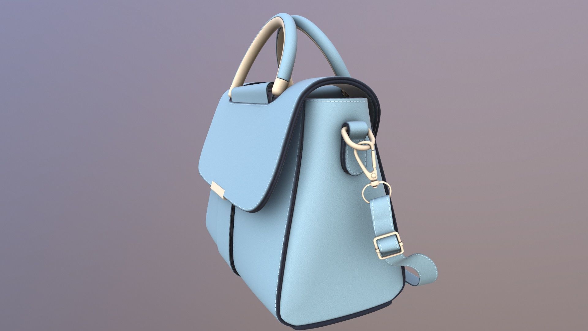 Sling Bag Low-poly 3D model_4