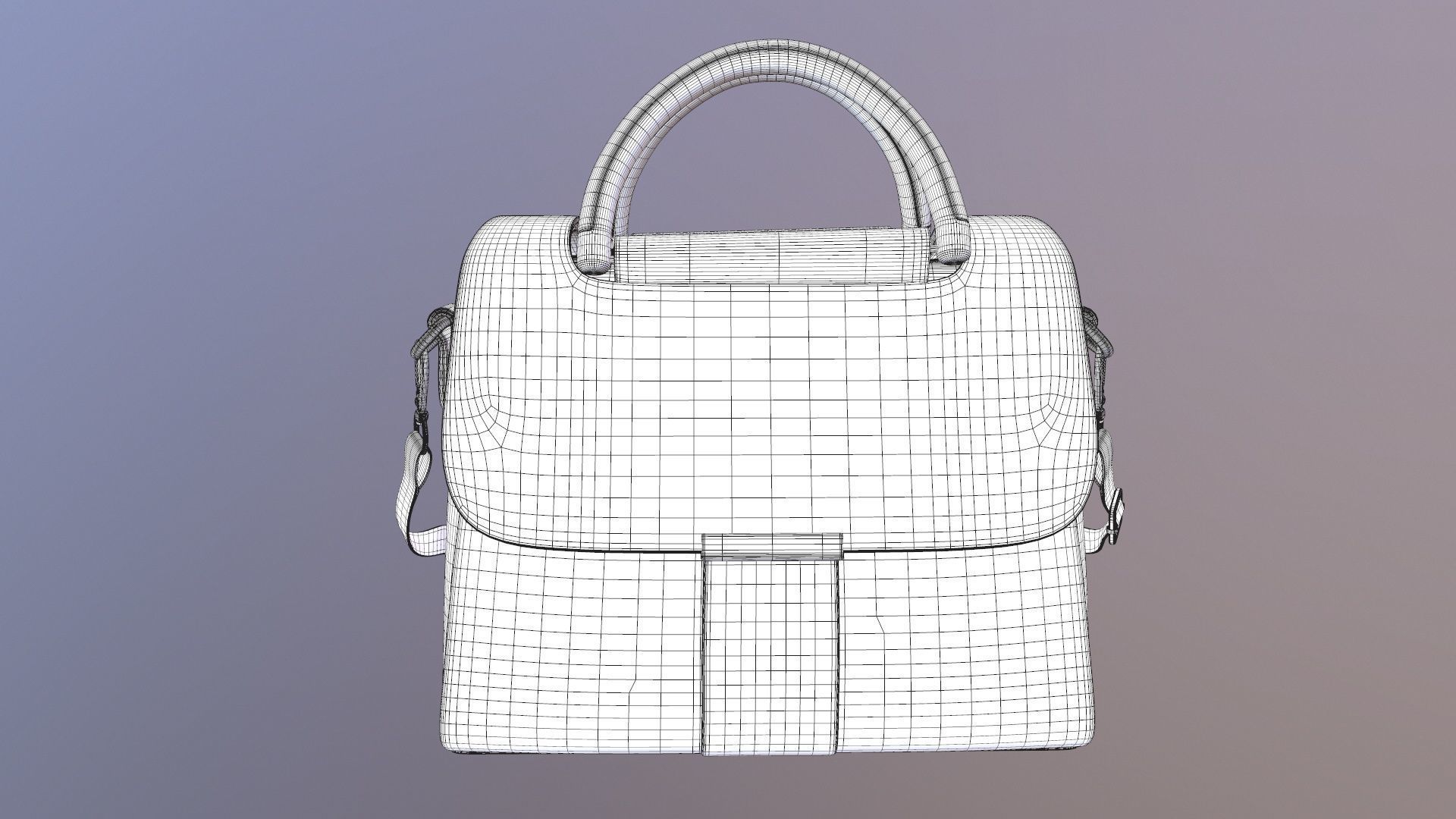 Sling Bag Low-poly 3D model_14