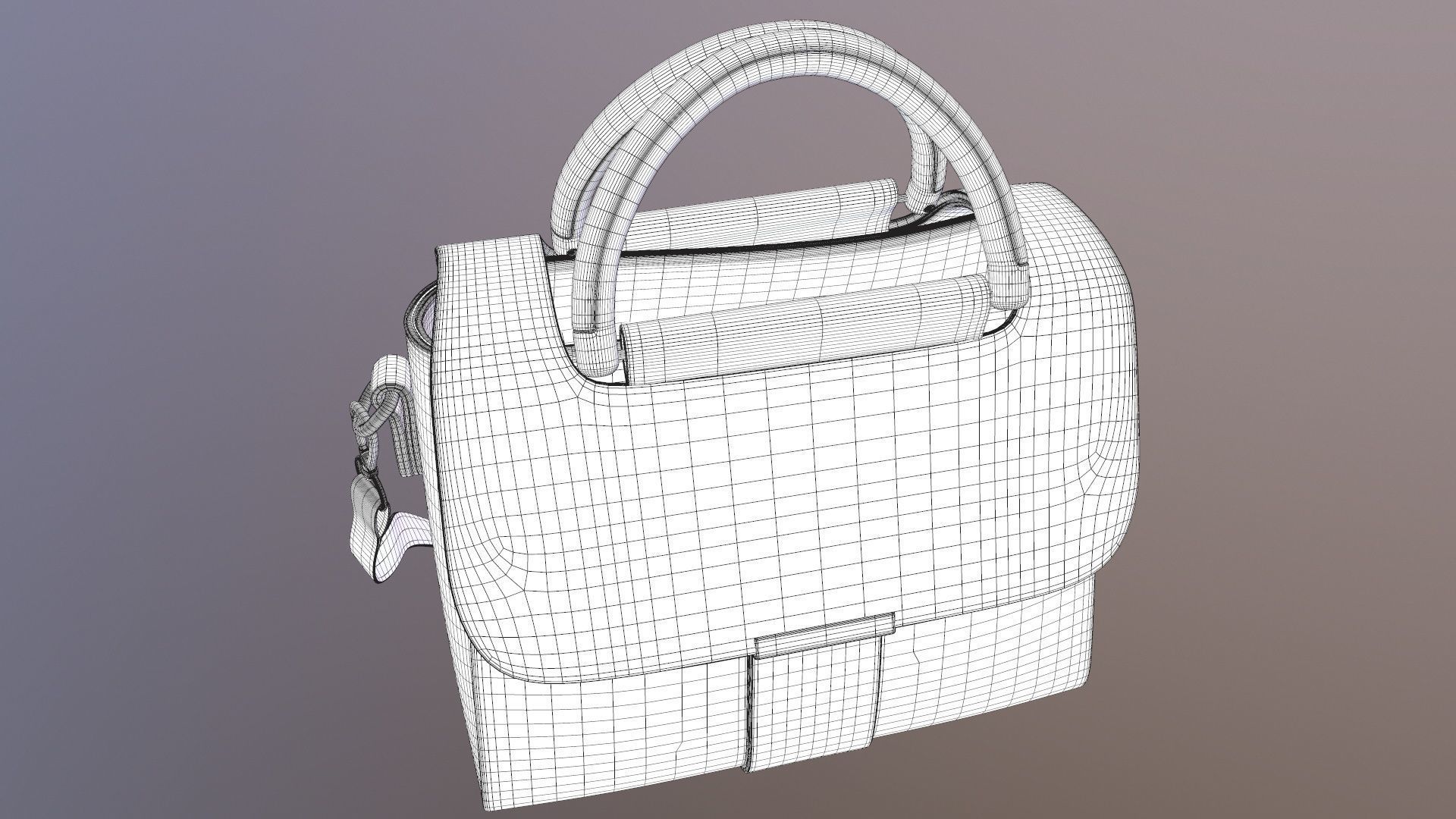 Sling Bag Low-poly 3D model_13