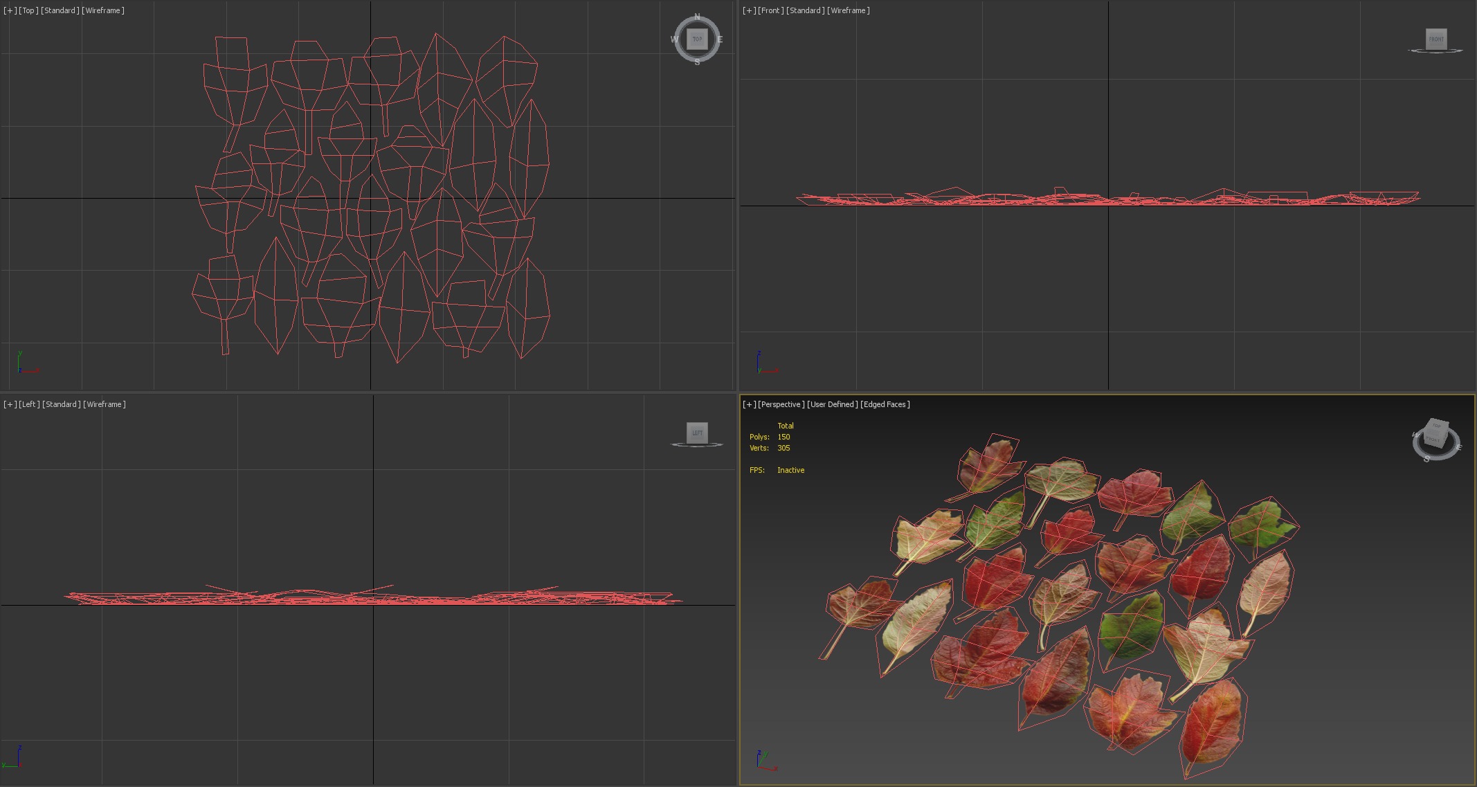 GuelderRose Leaves Leaf Kalyna Viburnum Autumn Fall Low-poly 3D model_13