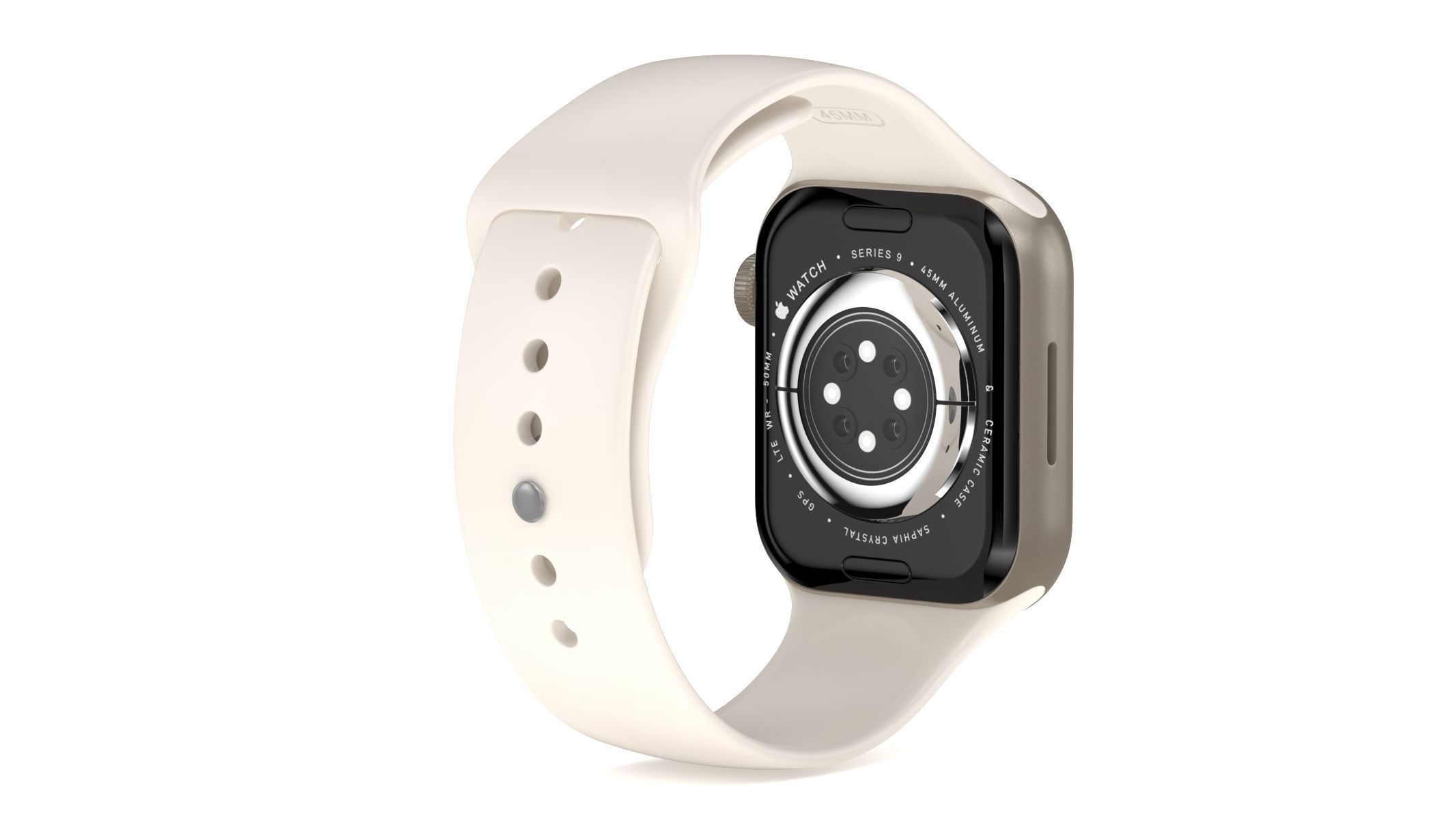 Apple Watch Series 9 Aluminum Starlight 3D model_9