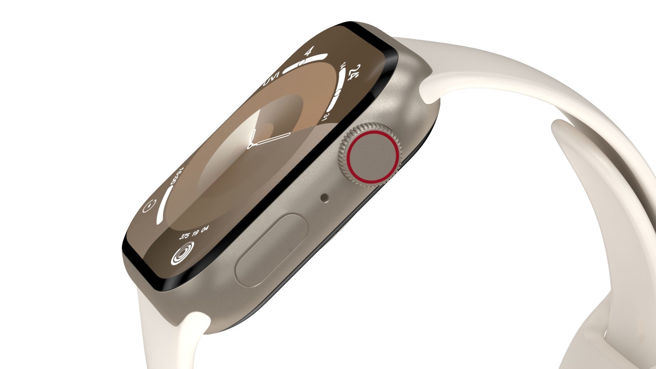 Apple Watch Series 9 Aluminum Starlight 3D model_3