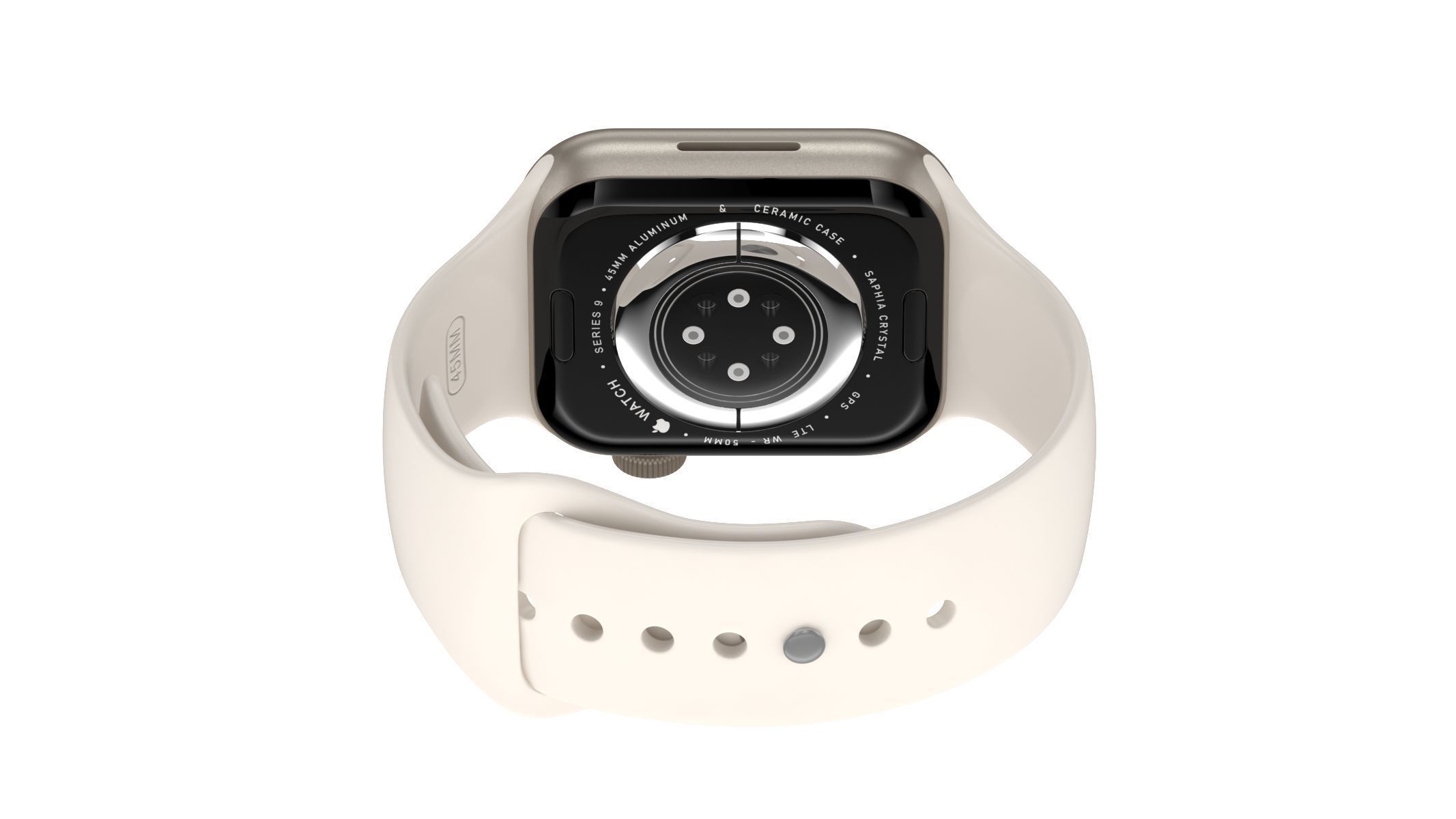 Apple Watch Series 9 Aluminum Starlight 3D model_10
