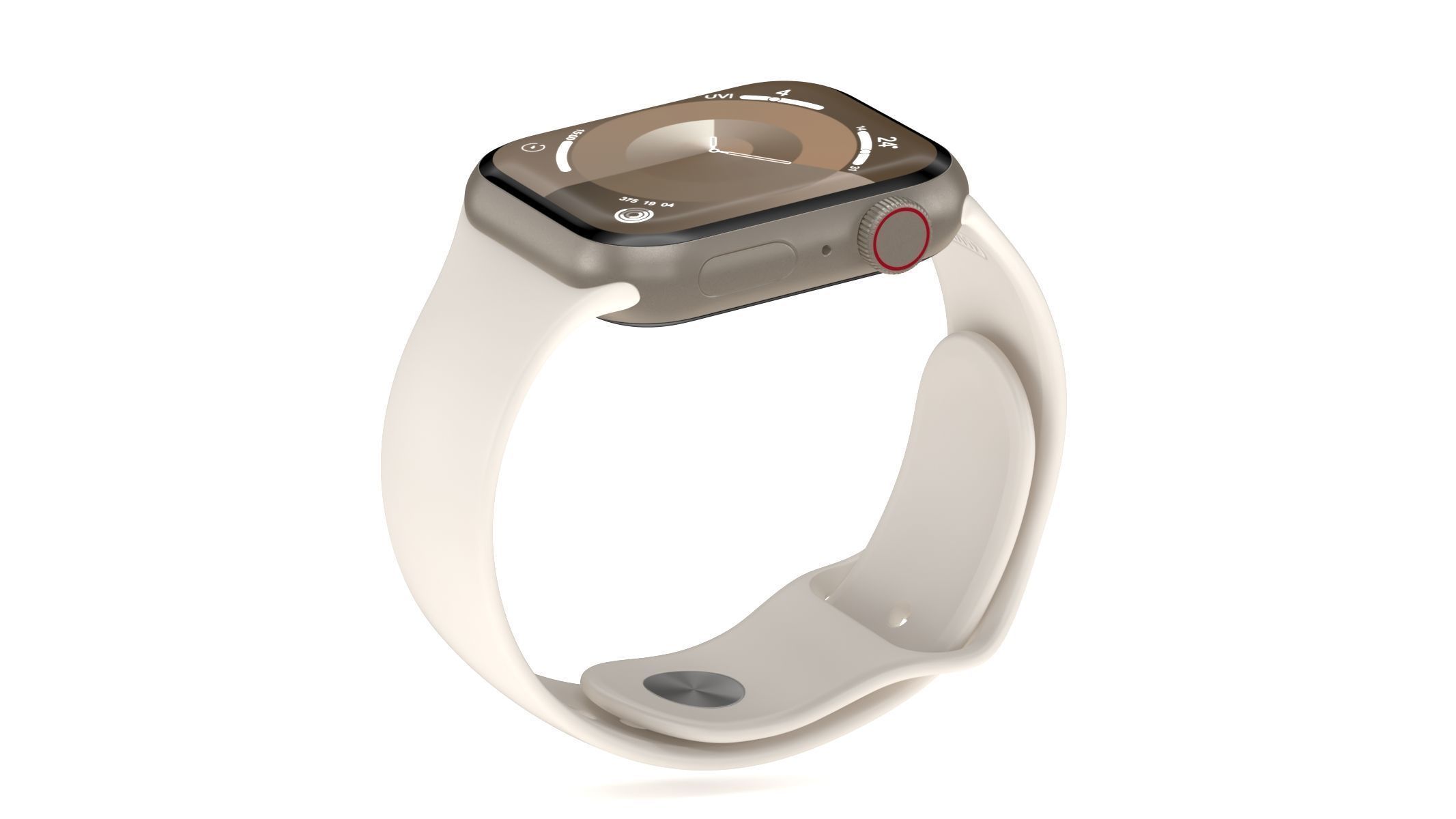 Apple Watch Series 9 Aluminum Starlight 3D model_6