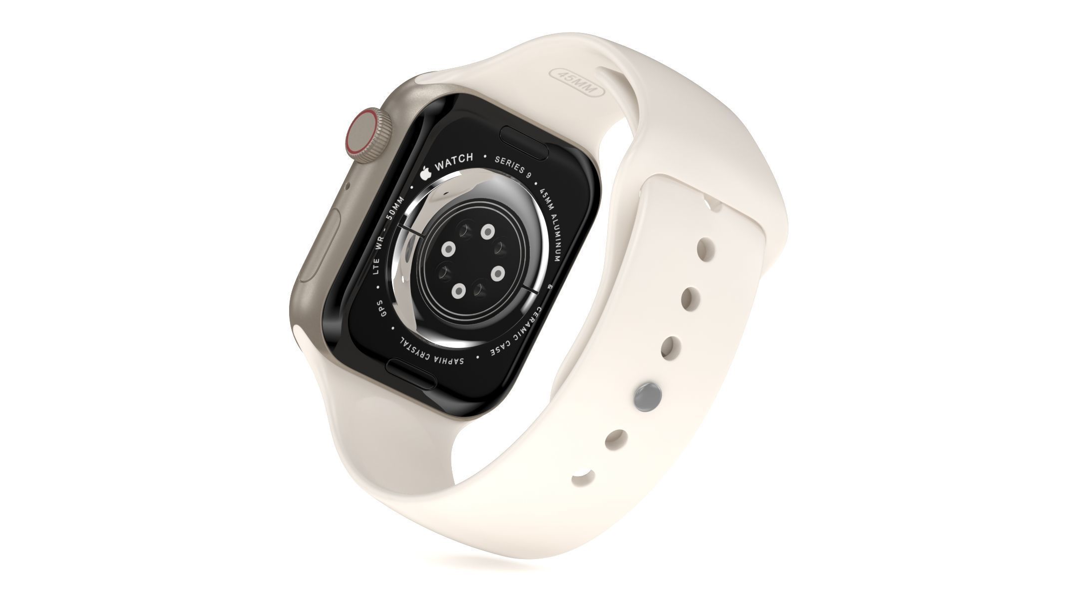 Apple Watch Series 9 Aluminum Starlight 3D model_7