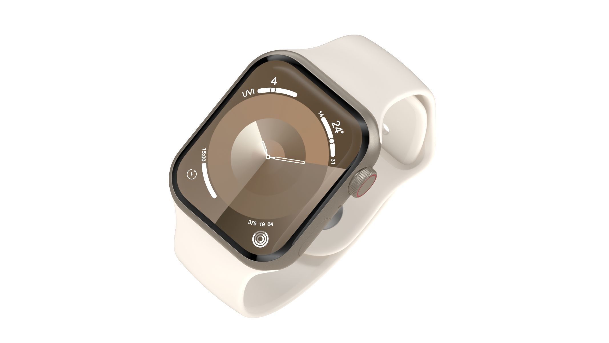 Apple Watch Series 9 Aluminum Starlight 3D model_2