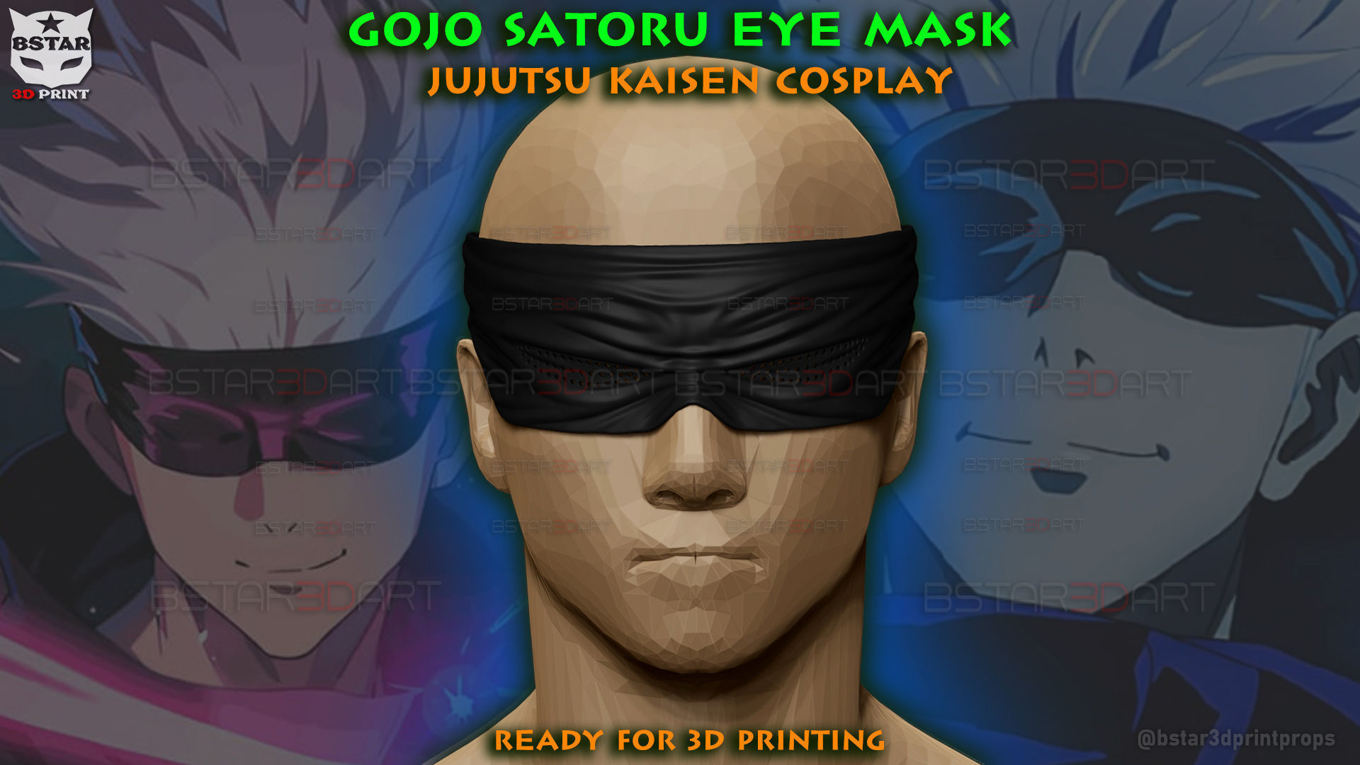 Gojo Saturo Eye Mask - jujutsu Kaisen Cosplay 3D print model_1