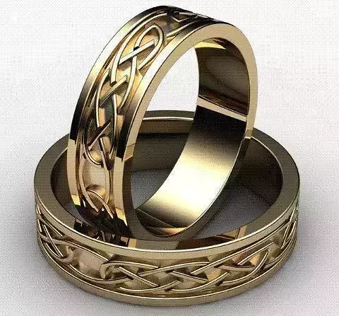 Man and woman wedding rings 3D print model