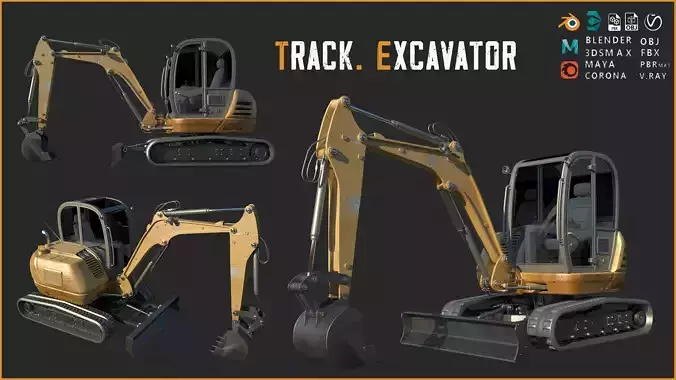 Track Excavator 3D model