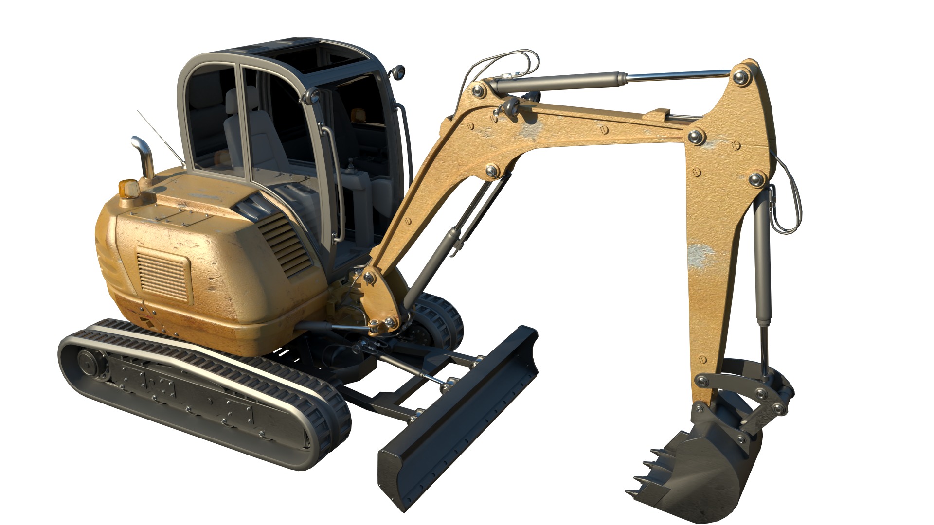Track Excavator 3D model_4