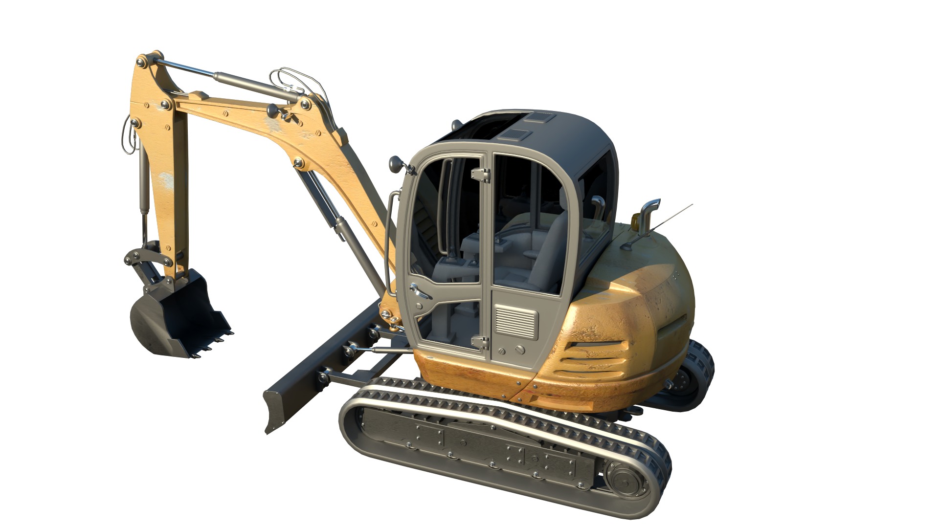 Track Excavator 3D model_3