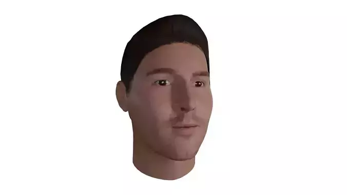 Lionel Messi Head PBR Lowpoly Low-poly 3D model