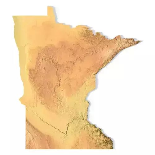 Minnesota Topographic Map STL Model