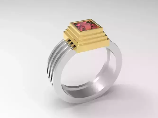 Two varians of ring with square gem