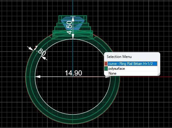 Two varians of ring with square gem 3D print model_13