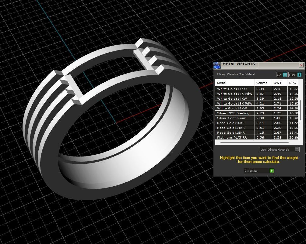 Two varians of ring with square gem 3D print model_10