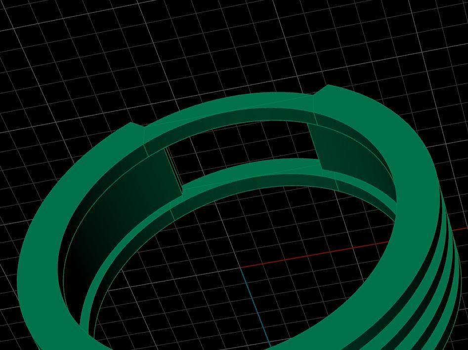 Two varians of ring with square gem 3D print model_6