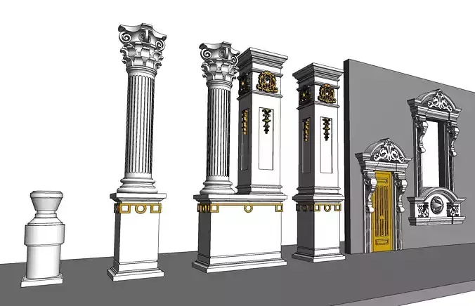 Classical House Revit Family Parameter 3D model