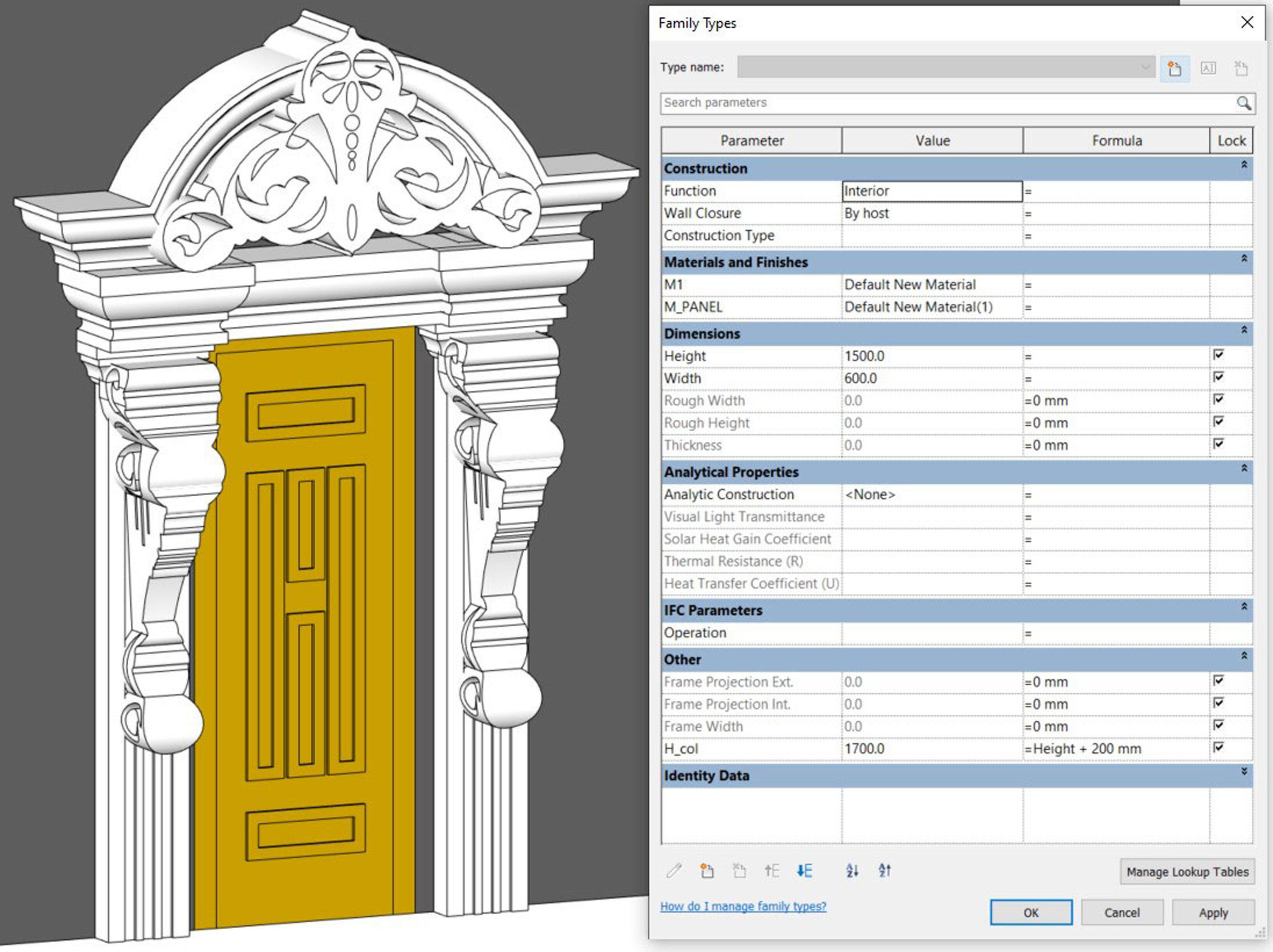 Classical House Revit Family Parameter 3D model_7