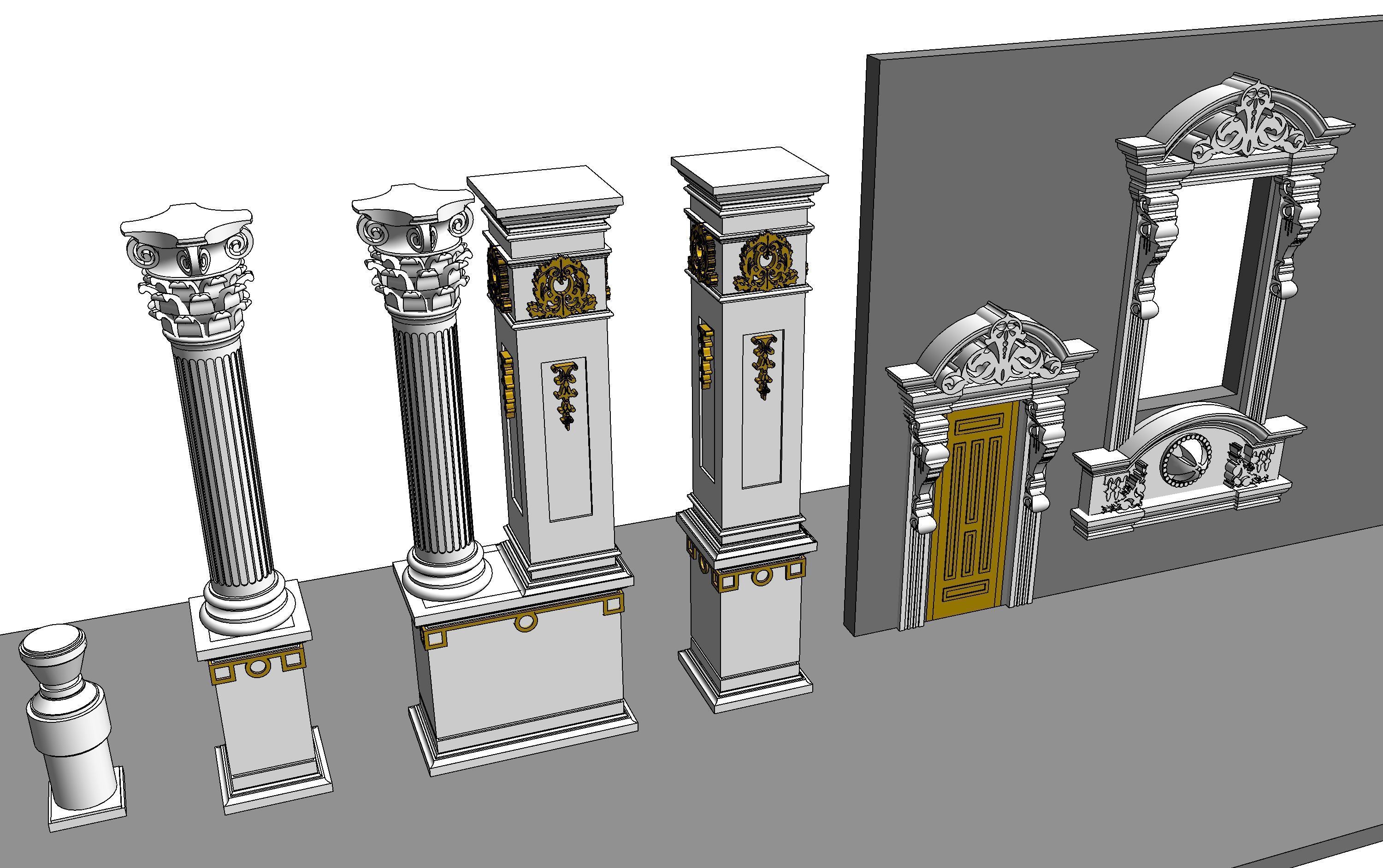Classical House Revit Family Parameter 3D model_1