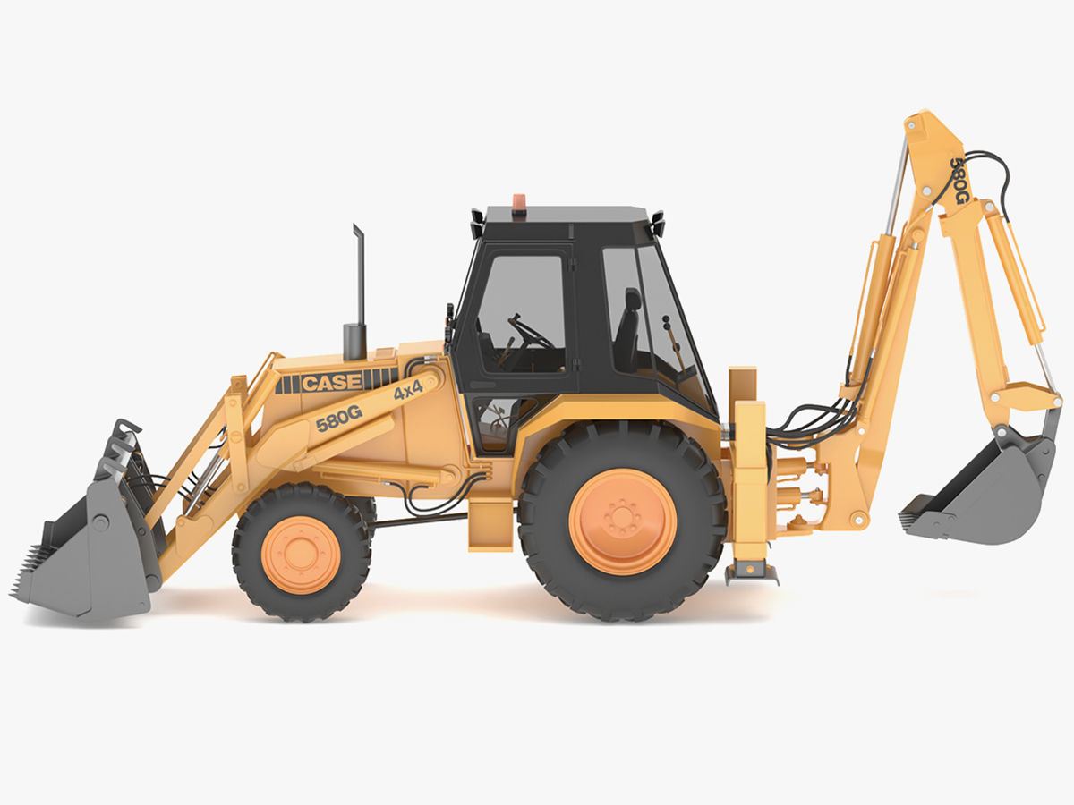Case 580 G 4X4 Backhoe Loader 3D model_2