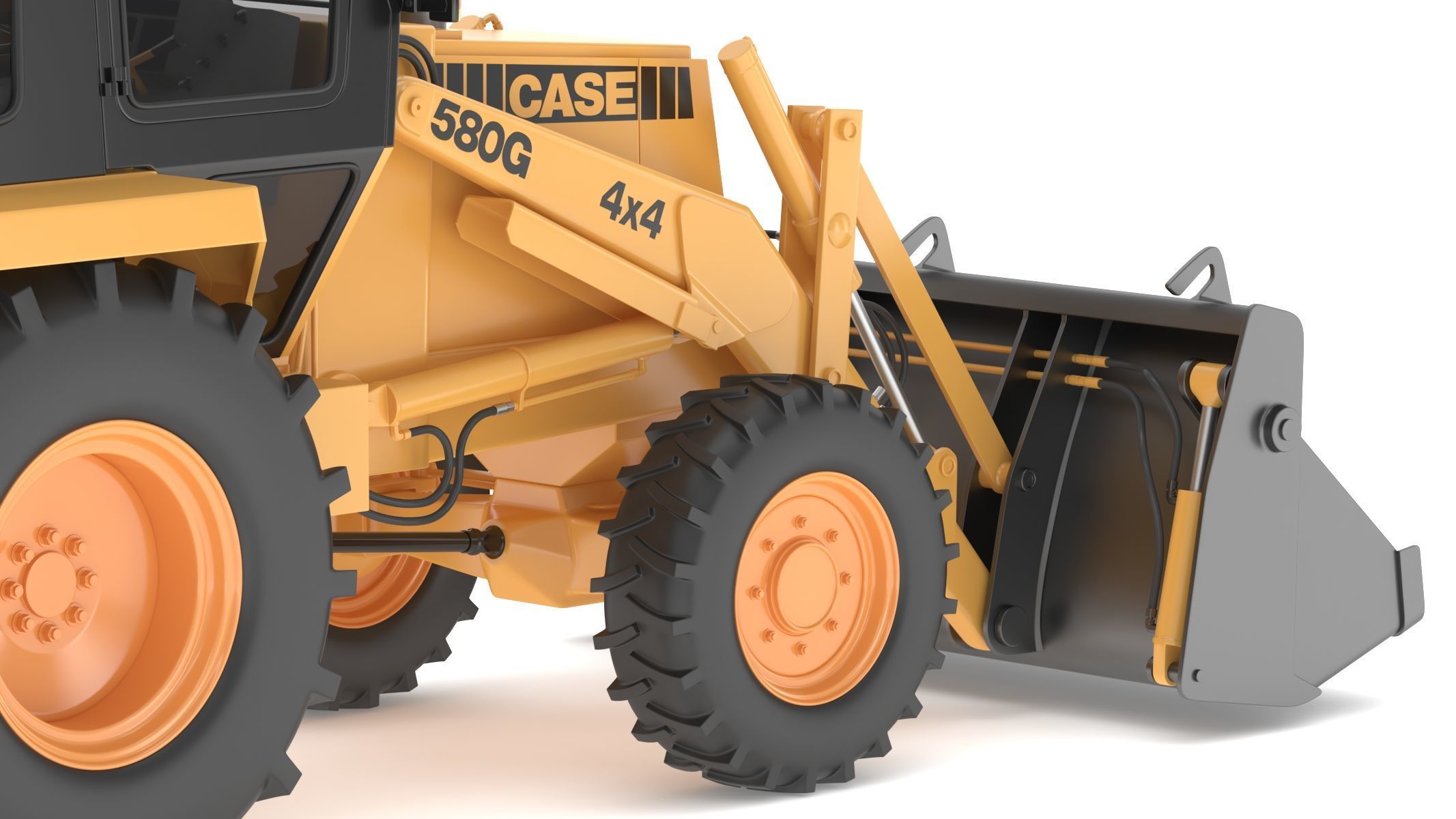 Case 580 G 4X4 Backhoe Loader 3D model_21