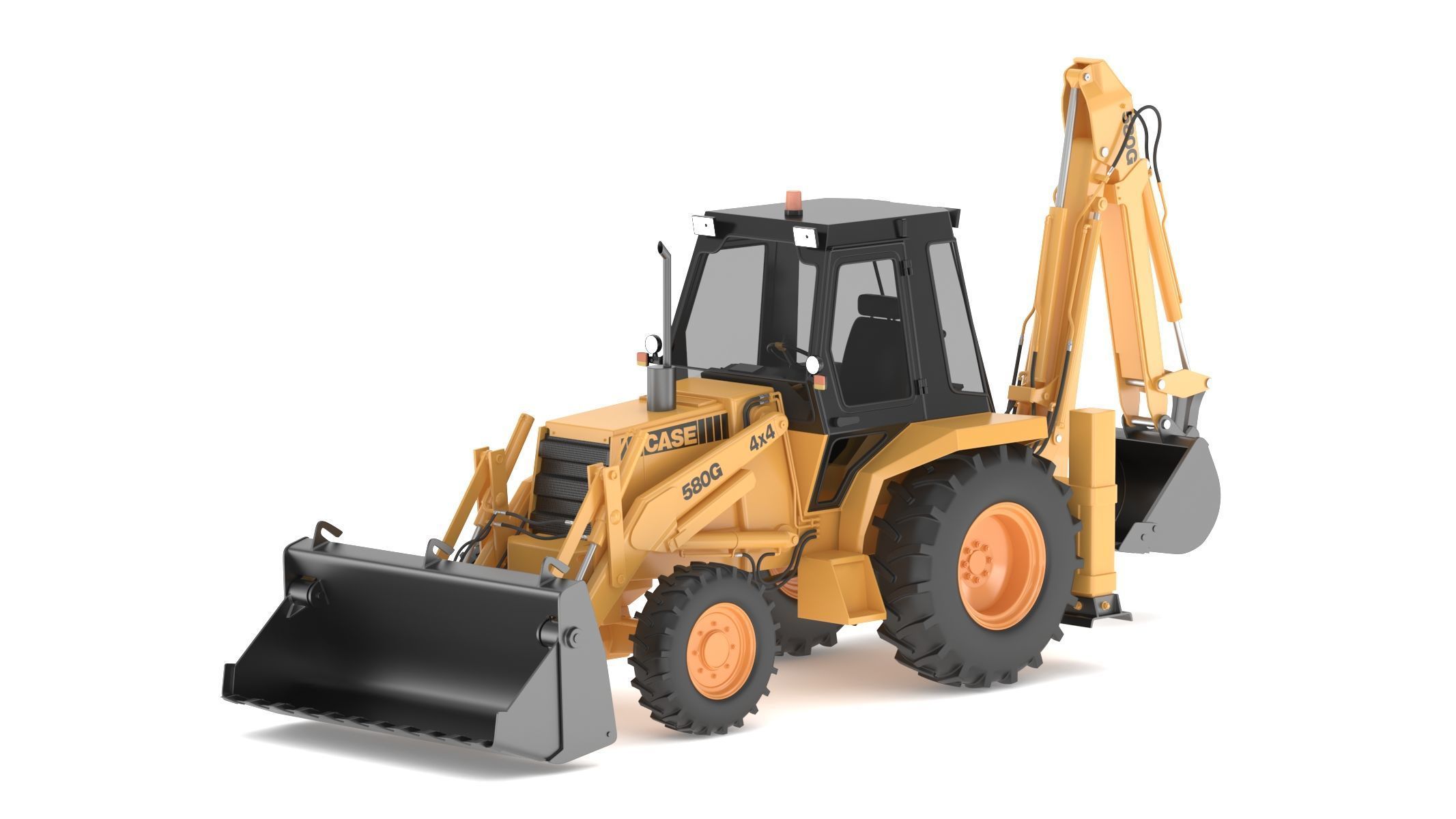 Case 580 G 4X4 Backhoe Loader 3D model_6