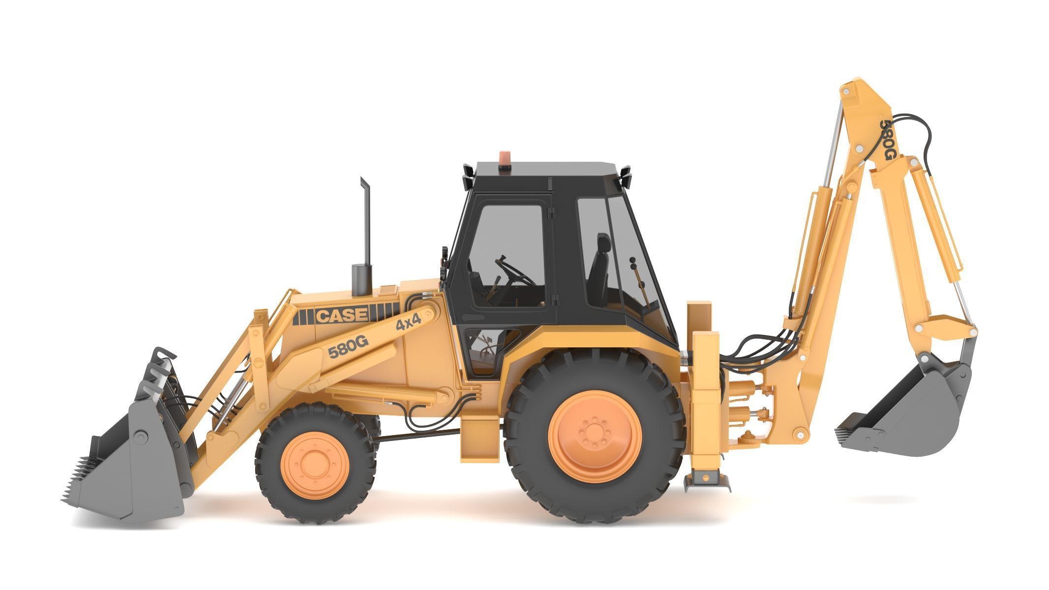 Case 580 G 4X4 Backhoe Loader 3D model_8