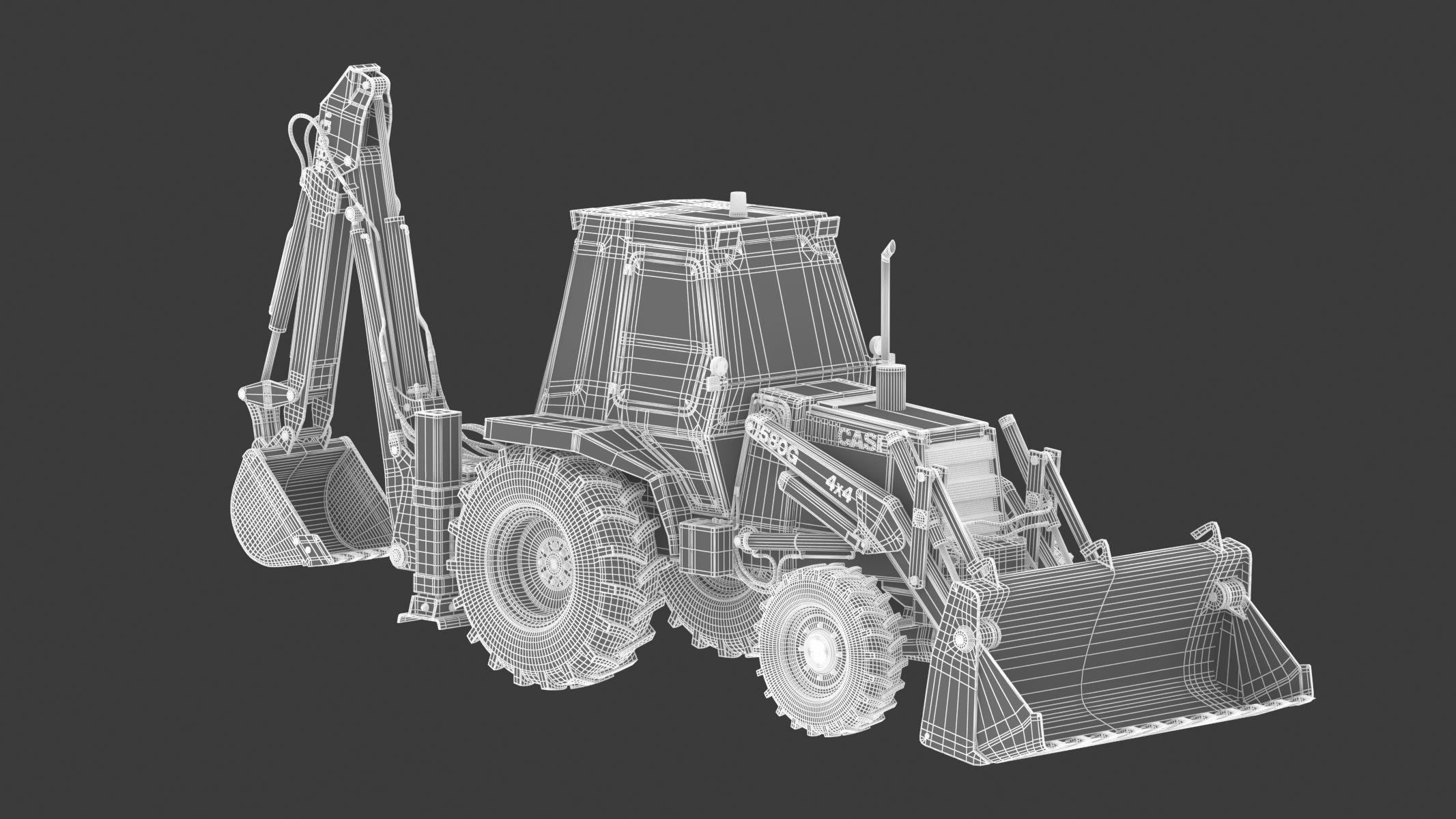 Case 580 G 4X4 Backhoe Loader 3D model_31