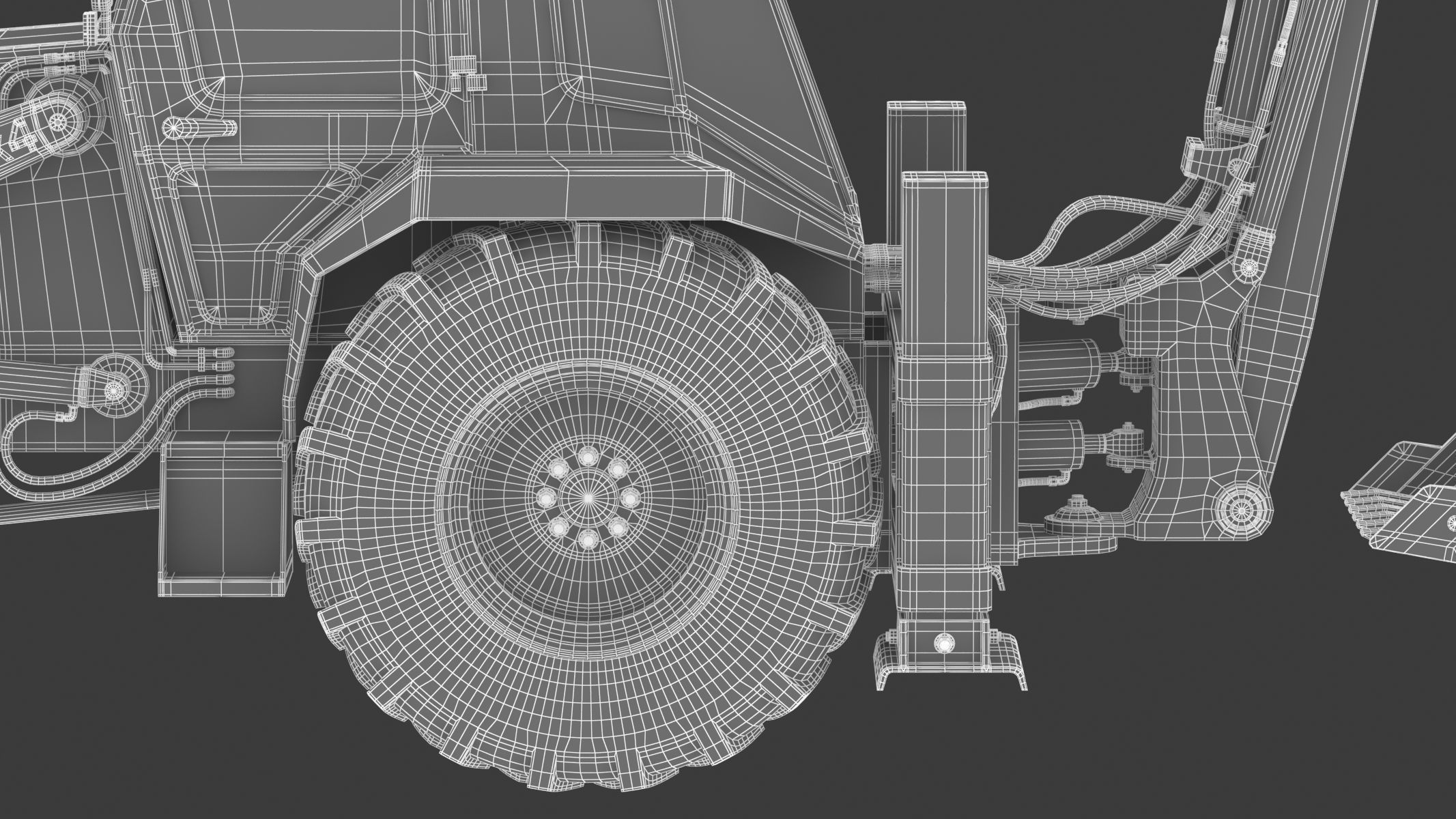 Case 580 G 4X4 Backhoe Loader 3D model_36