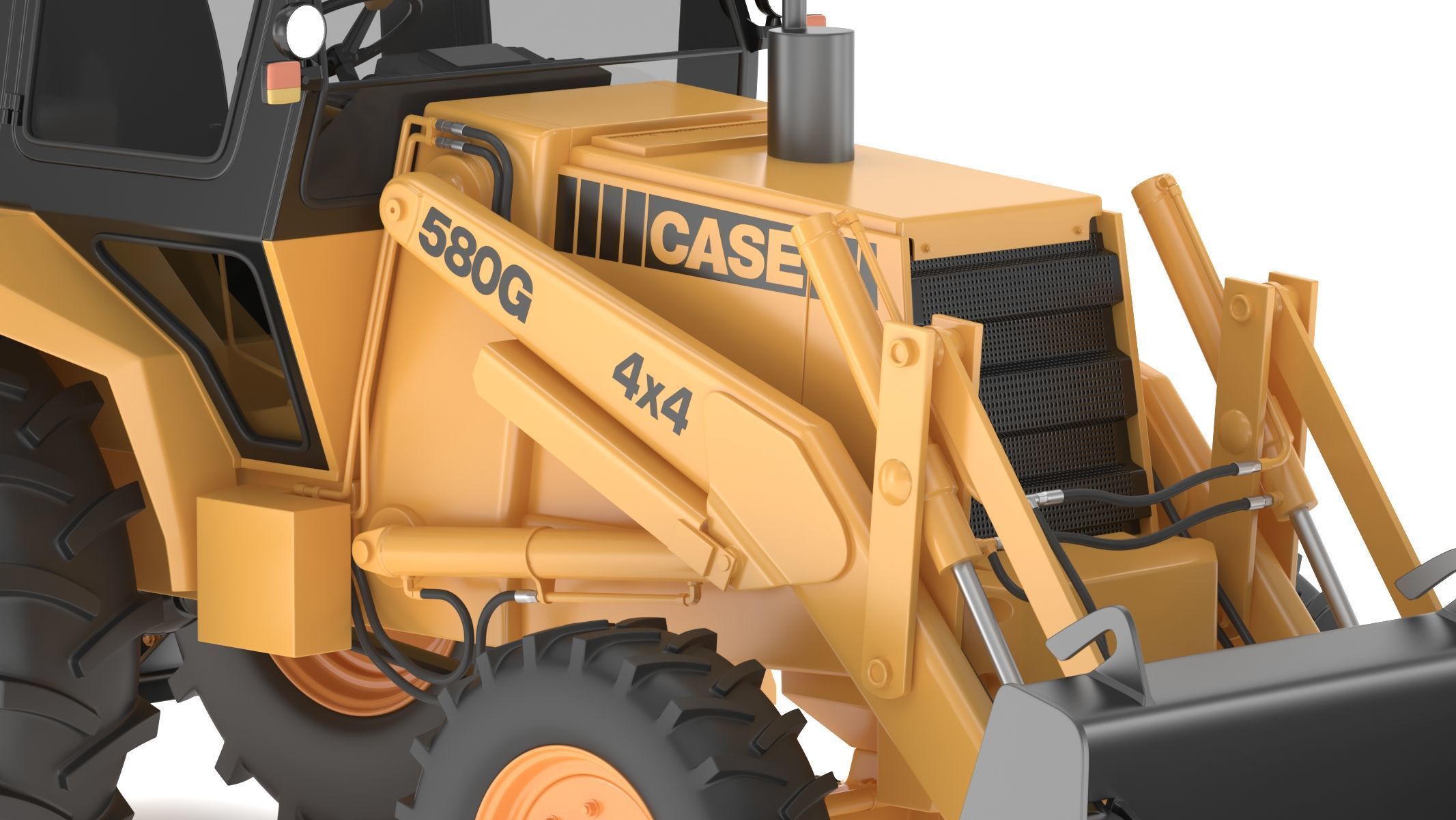Case 580 G 4X4 Backhoe Loader 3D model_23